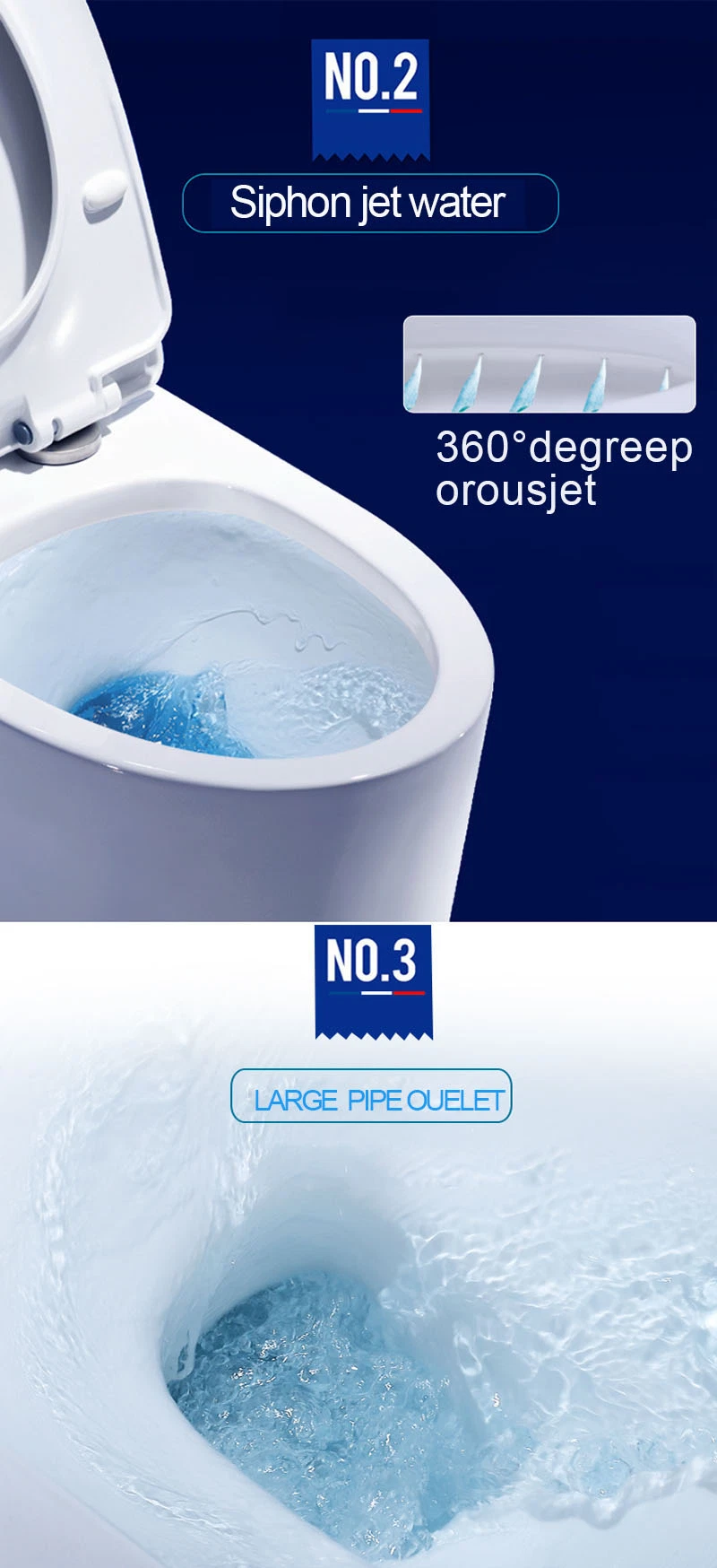 Easy Clean Glazed Sanitary Wares Ceramic Siphonic One Piece Toilet (BA-5168A)