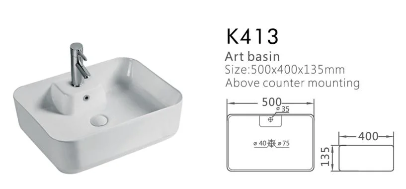 Bathroom Farmhouse Sink Sanitaryware Porcelain Wash Basin Vanity Cabinet Art Basin