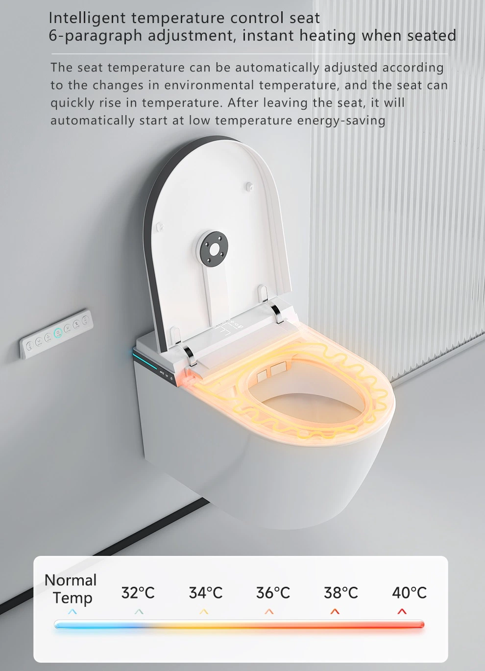 High-End Wall Mounted Smart Toilet Remote Control