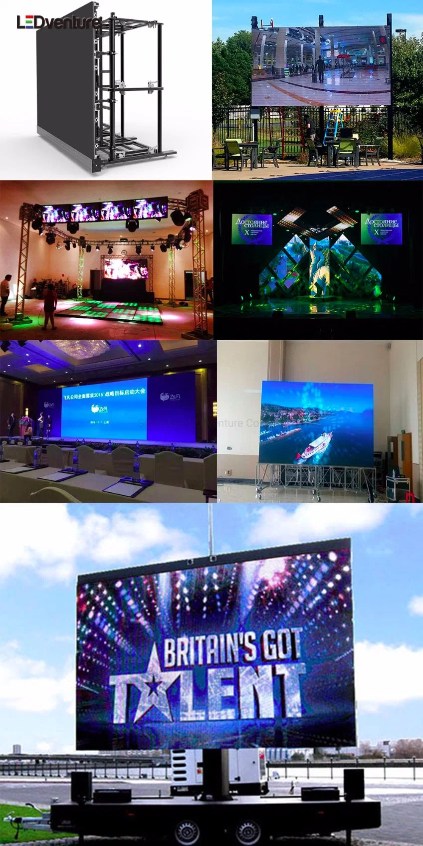 Cabinet 500X1000mm P4.8 Outdoor LED Background Video Wall