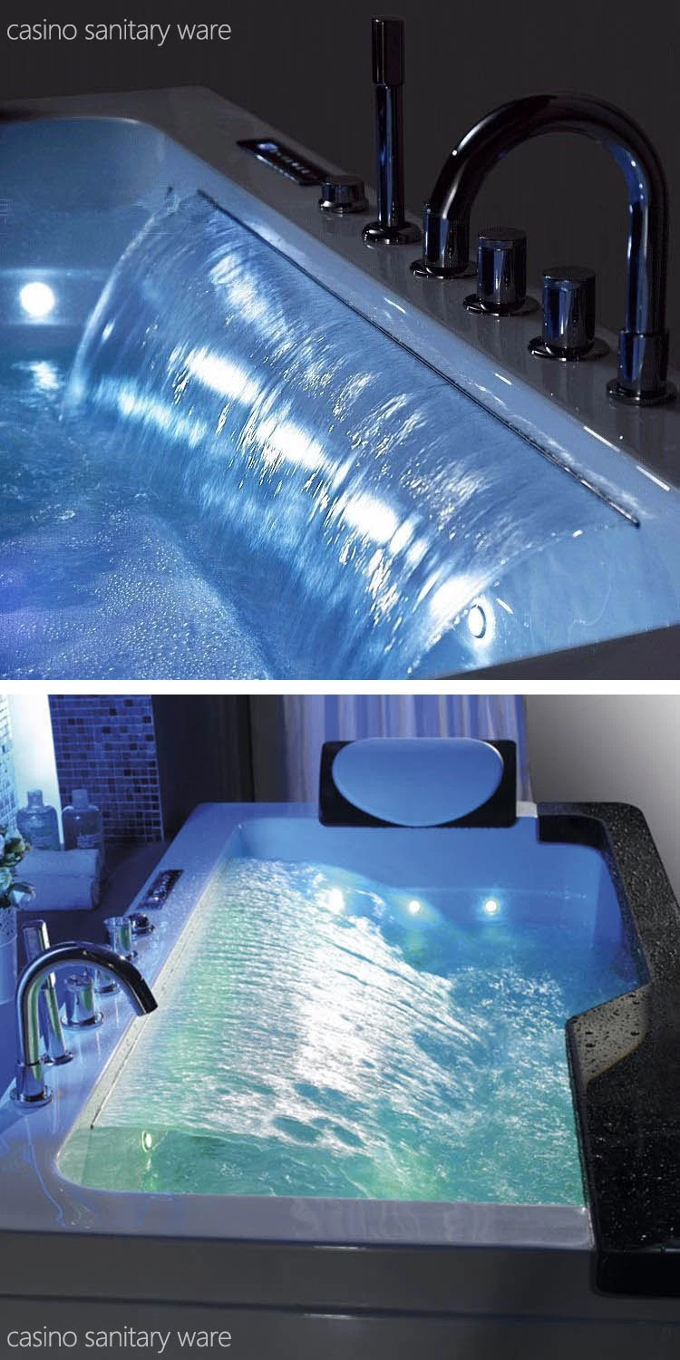 2 Person Whirlpool Acrylic Massage Bathtub Hotel Luxury Bath Freestanding Hydromassage