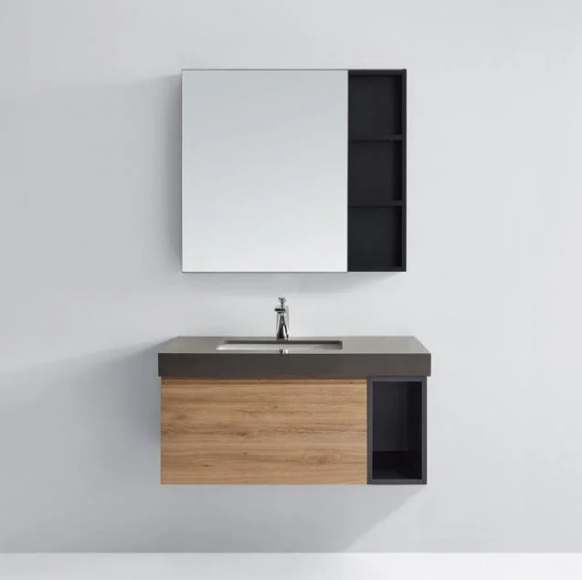 Hot Selling Wall Mounted Style Bathroom Vanity Cabinte Single Wash Basin with Mirror and Side Cabinet