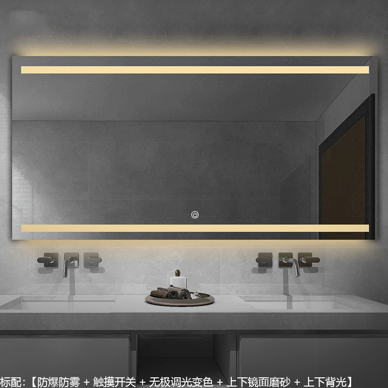LED Bathroom Mirror with Light Anti-Fog Wall Mount Lamp Vanity Makeup Mirror Dimmable Smart Touch 3 Colors Lights
