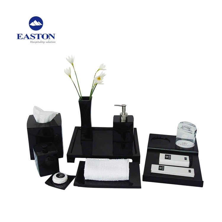 Bathroom Black Resin Amenities Tray