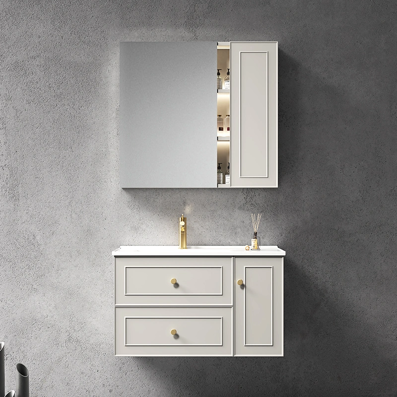 American Shaker Style Floating Vanity Bathroom Wall Mounted Cabinet with Ceramic Sink