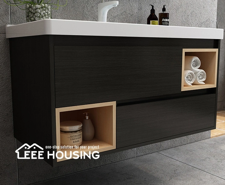 Modern Design Wall Mounted Bathroom Vanity Cabinet with Large Mirror Storage Cabinets Made in China