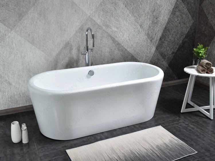 Cheap Simple Soaking Drop in Bathtub Acrylic White Embedded Tub