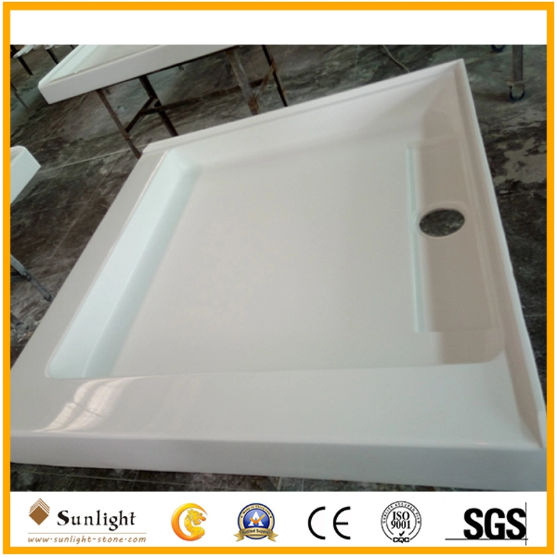 36X36 Artificial Cultured Marble Solid Surface Stone Shower Pan Base for Hotel