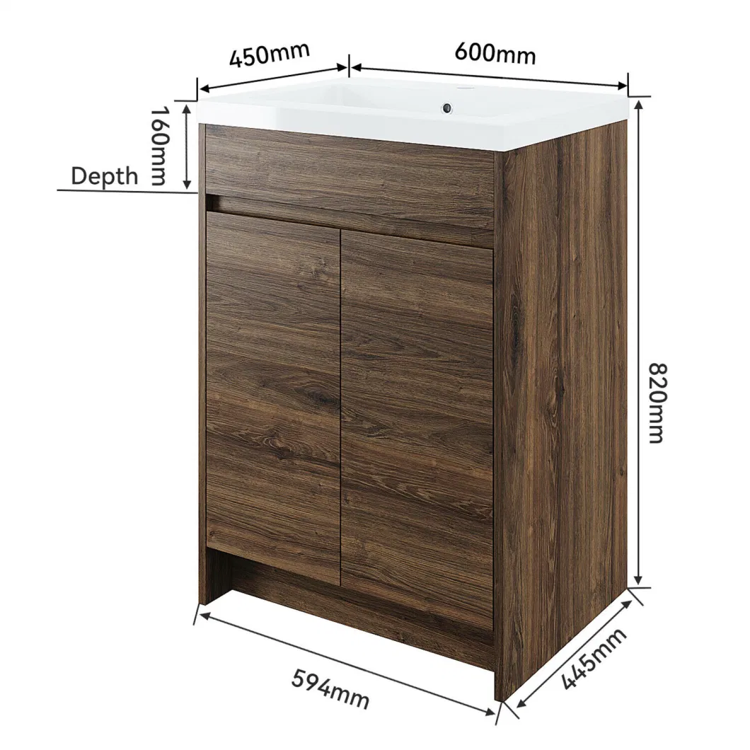 Bathroom Vanity Unit Sink Storage Wood Floor Standing 600mm Cabinet Furniture