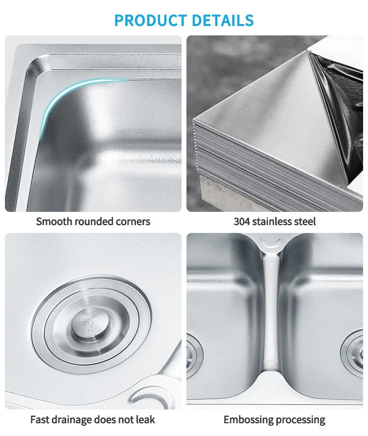 Brand Stainless Steel Double Bowl Farmhouse Kitchen Sinks