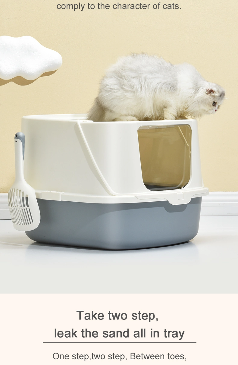 Factory Wholesale Household Large Capacity Hand Clean Cat Litter Box Cat Toilets with Lid