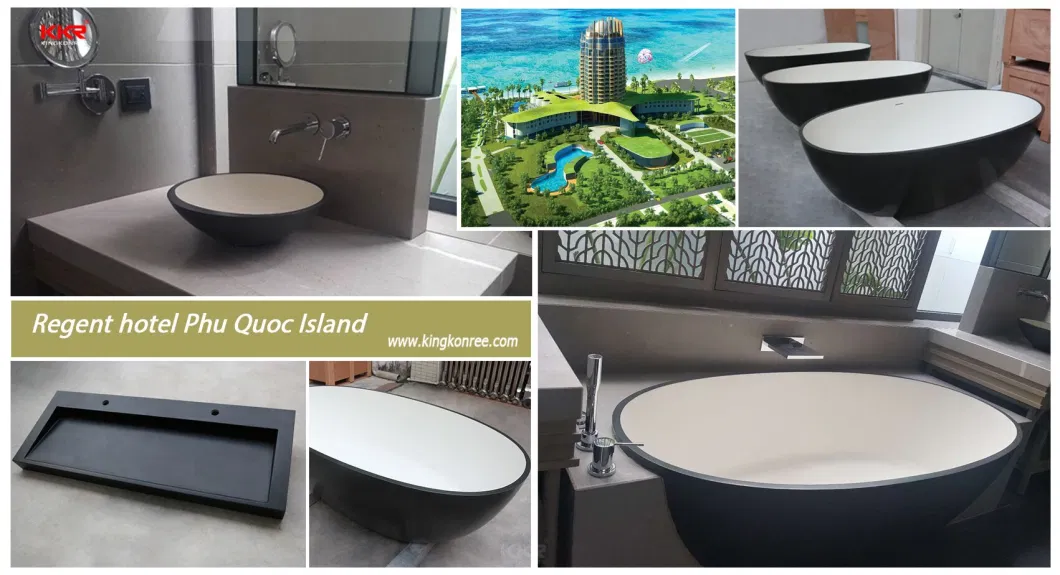Royal Free Standing Bath Solid Surface Whirlpool Freestanding Bath for Home Bathroom