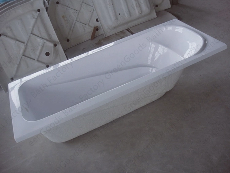 Cheap Simple Soaking Drop in Bathtub Acrylic White Embedded Tub