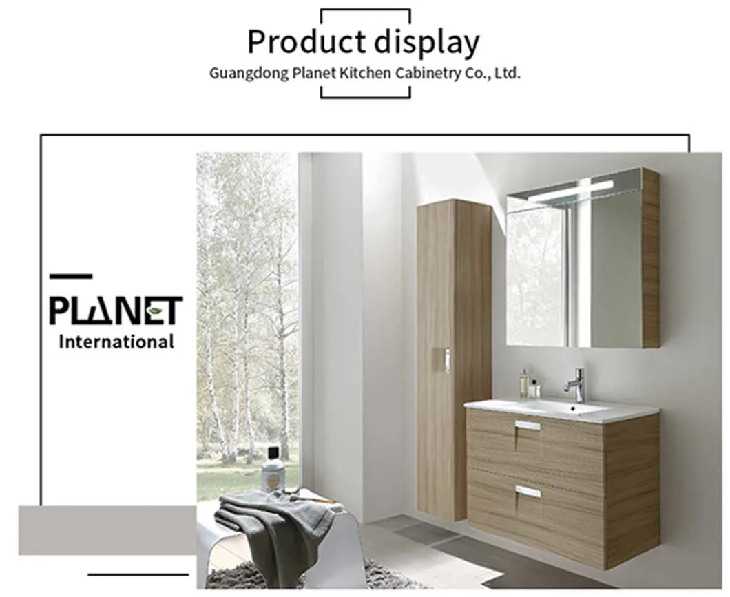 American Style Shaker Door Marble Countertop Cabinet Free Standing Solid Wood Bathroom Vanities with Mirror