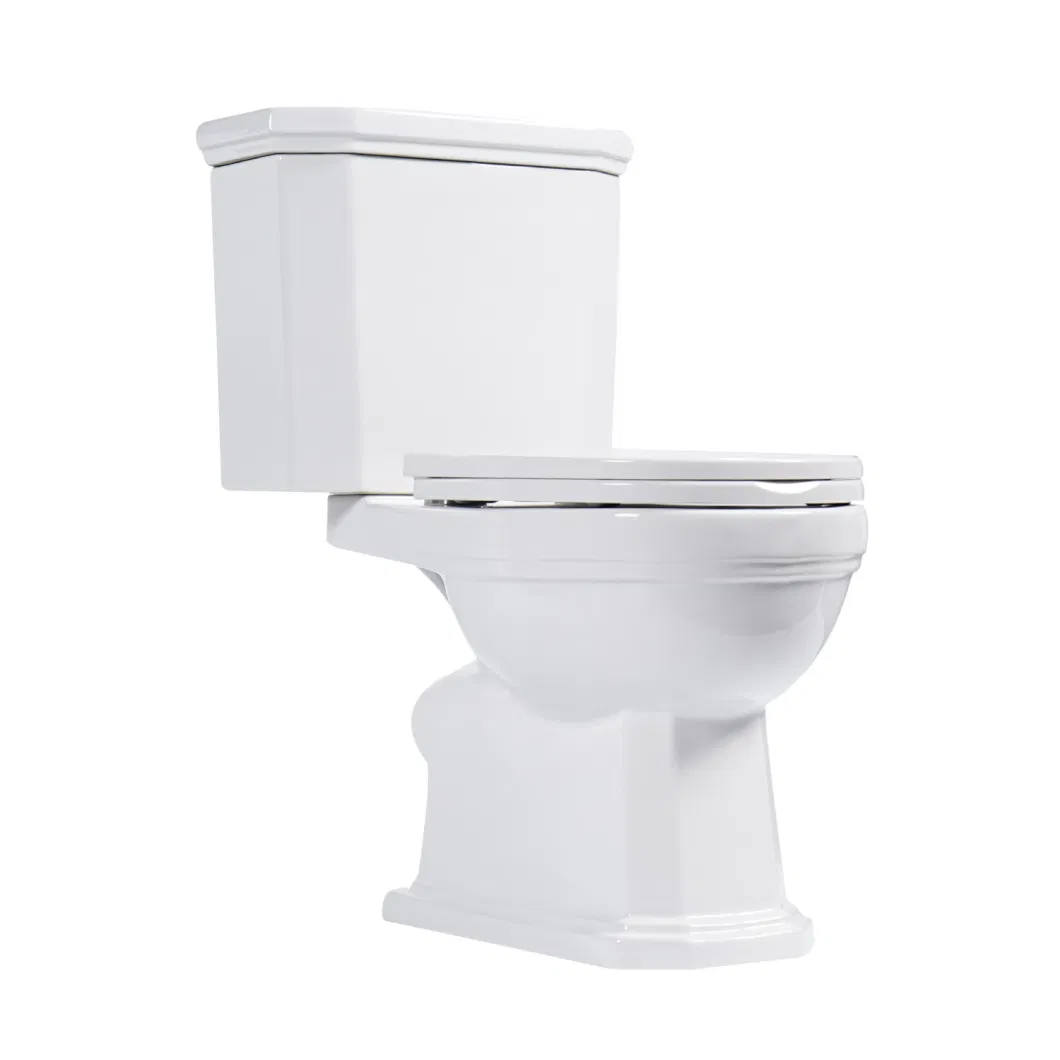 Bathroom Lavatory Close Coupled Modern Design Vitreous China Ceramic Back-to-Wall Smart P-Trap 180 Dual-Flush European Soft-Close Sanitary Ware Water Closet