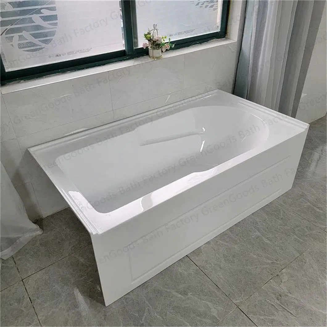 CE Wholesale Low Price 60 Inch Soaking Tub Simple Type Durable Home Two Person Soaker White Acrylic Fiberglass Drop in Bathtubs