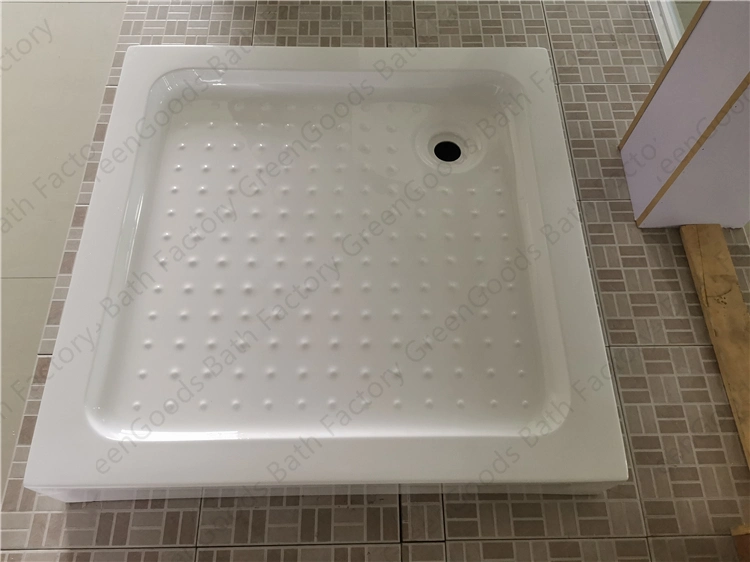 CE Customized Australia Hotel Project Gorgeous Pan Square 1000X1000 Acrylic Resin White Shower Tray