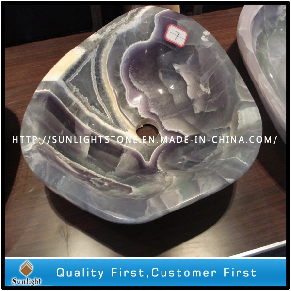 Natural Round Yellow Onyx Marble Sink for Kitchen and Bathroom