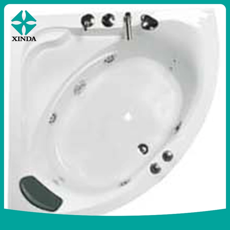 Square White Acrylic Sanitary Whirlpool Massage Bathtub