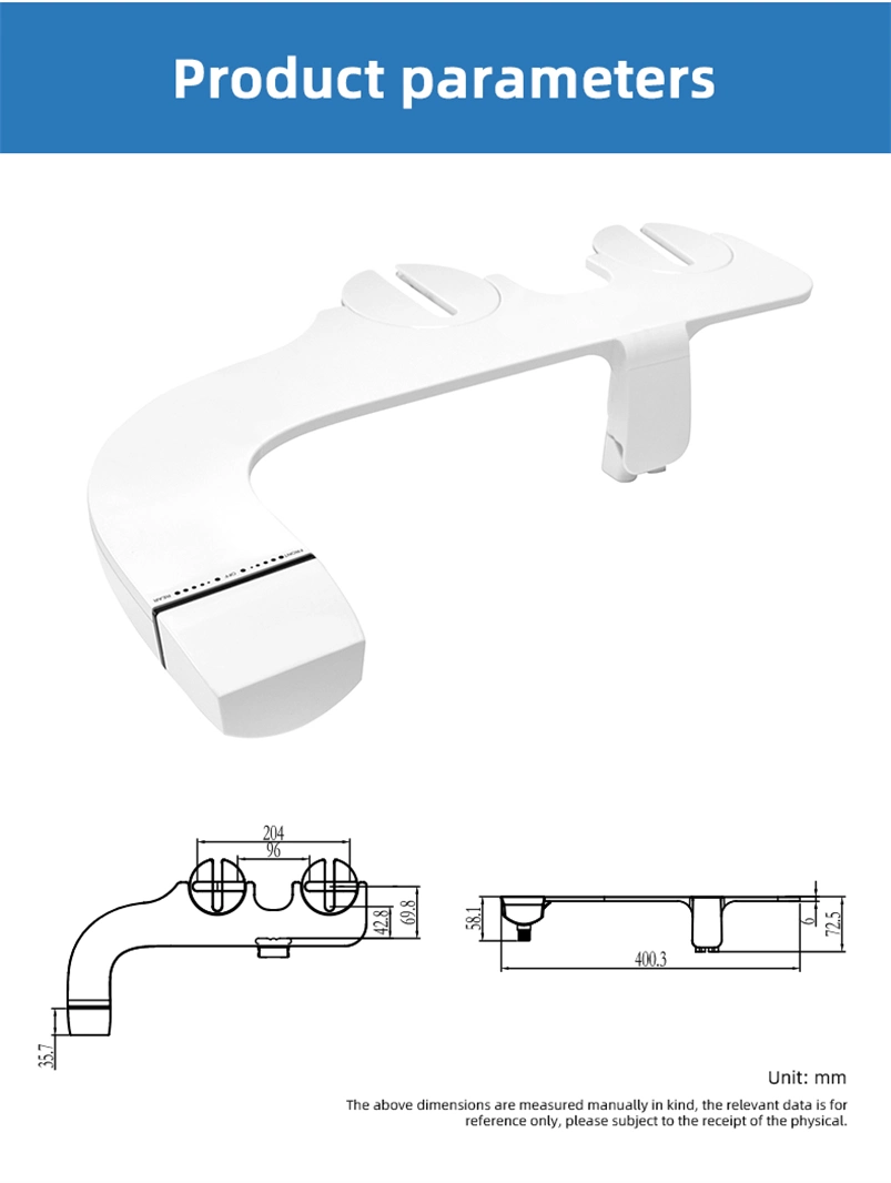 New Ultra Slim Cold Water Toilet Bidet Floor Mounted Toilet Bidet Attachment with Vertical Spray, Nozzle Self-Cleaning, Smart Manual Controls