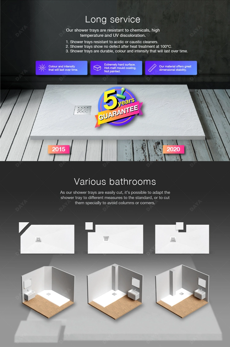 Daya Resin Shower Tray OEM / ODM Cheap Shower Base Tray for Bathroom