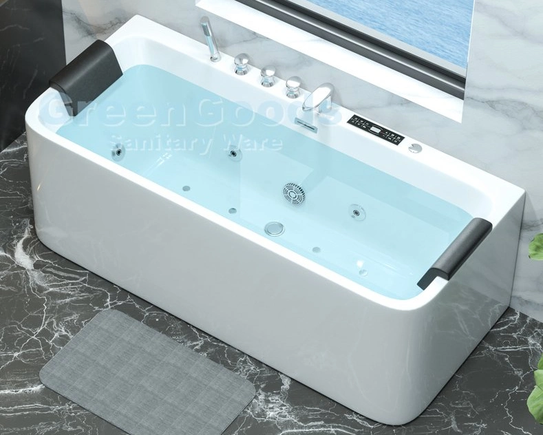 CE 1300mm Acrylic Freestanding Shower Standalone Adult Bath 2 Person Massage Double Whirlpool Bathtub