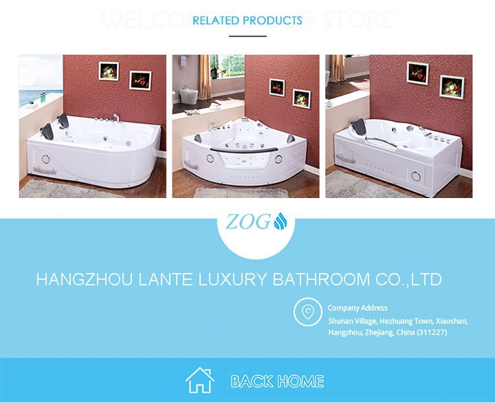 Hot Double Acrylic Jacuzzi Bathtub with Underwater Light (CDT-006 Pneumatic Control)