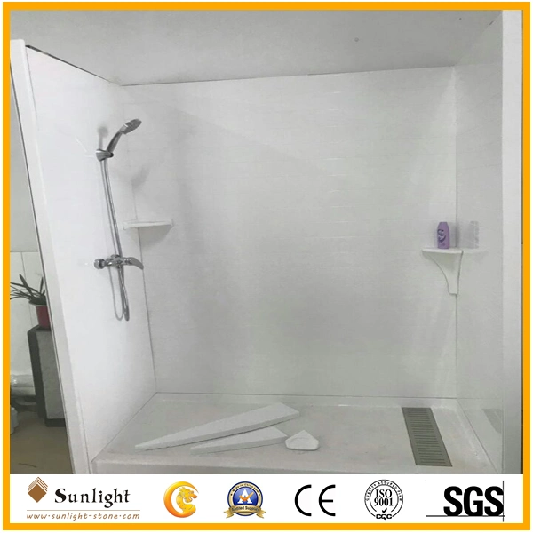 Hot Sale Subway Design Artificial Cultured Marble Shower Surround Shower Panel for Hotel Bathroom