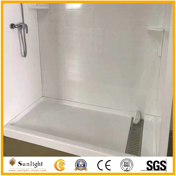 Hot Sale Subway Design Artificial Cultured Marble Shower Surround Shower Panel for Hotel Bathroom