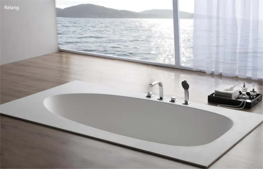 Hot Sales Big Round Shape Matte White Acrylic Solid Surface Bathroom Bathtub