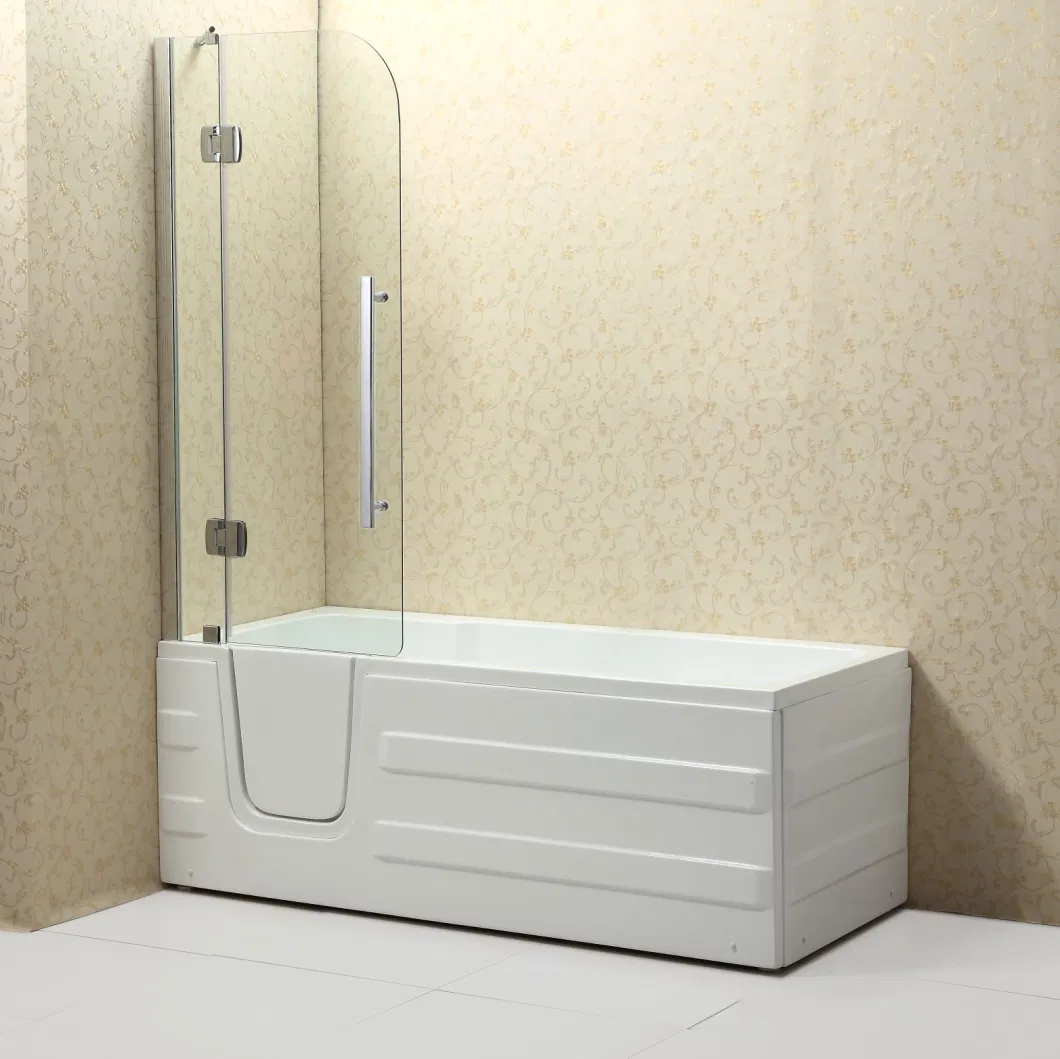 Q375g Walk-in Soaking Bathtub with Tempered Glass Shower Door