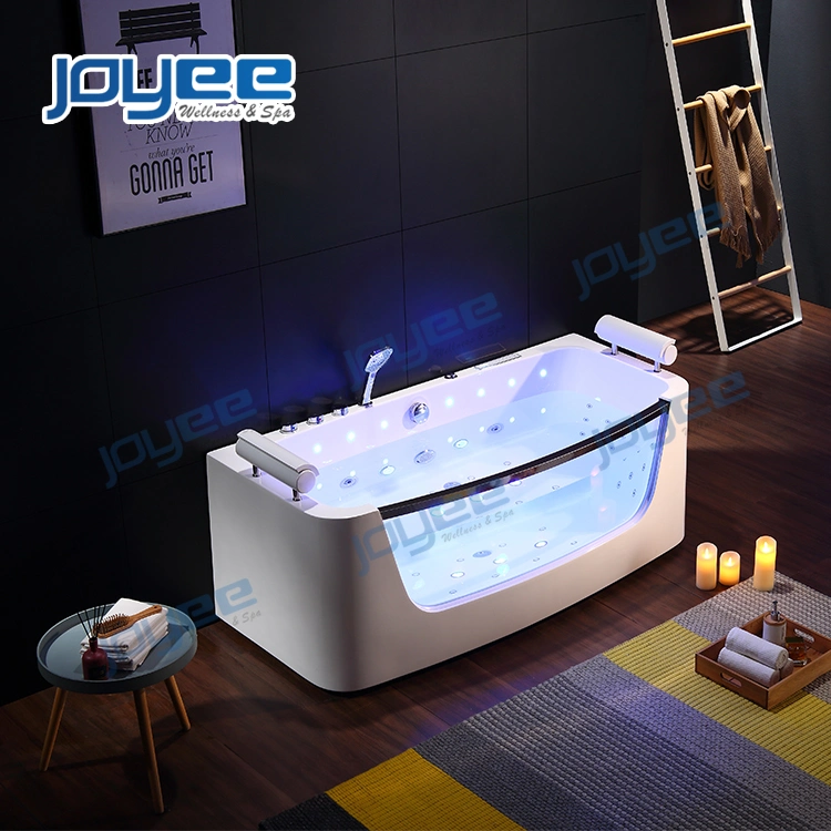 Home Indoor Bathroom Small Size Glass Window Jakuzzi Bubble Jets Massage Soak Bathtub