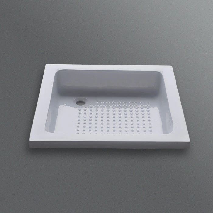 Acrylic Base White Shower Tray Solid Face Artificial Stone Rectangular Resin Shower Base