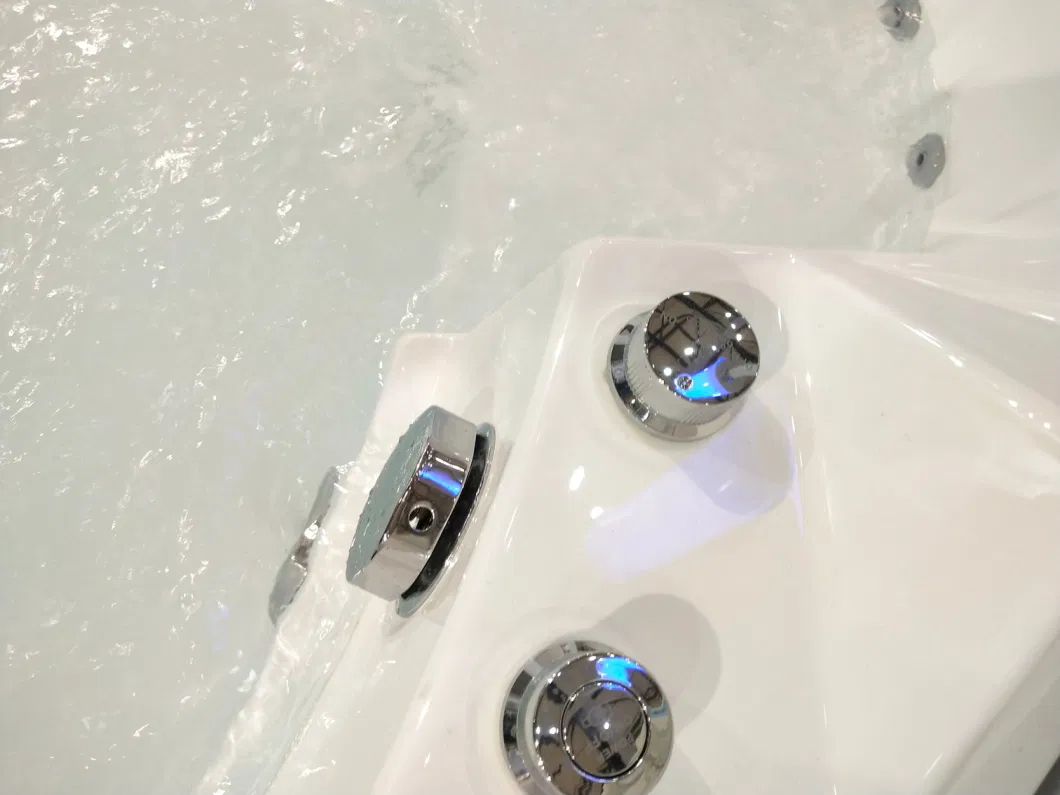 Jacuzzi Corner Sector Triangle Massage Acrylic SPA Bathtub with Jet Bubble LED Light