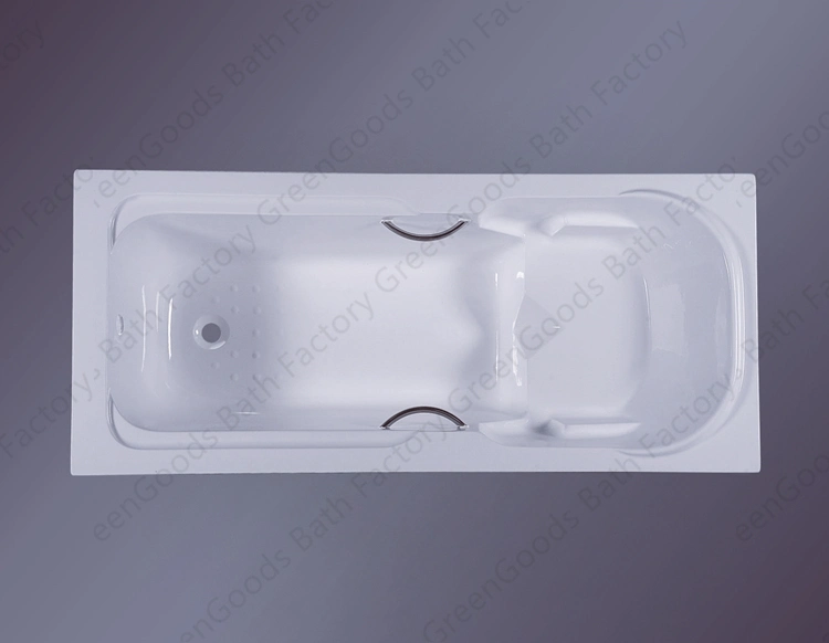 CE Greengoods Factory Custom Size 1200mm Durable White Acrylic Adults Small Bath Tubs Rectangle Soaking Drop in Bathtub