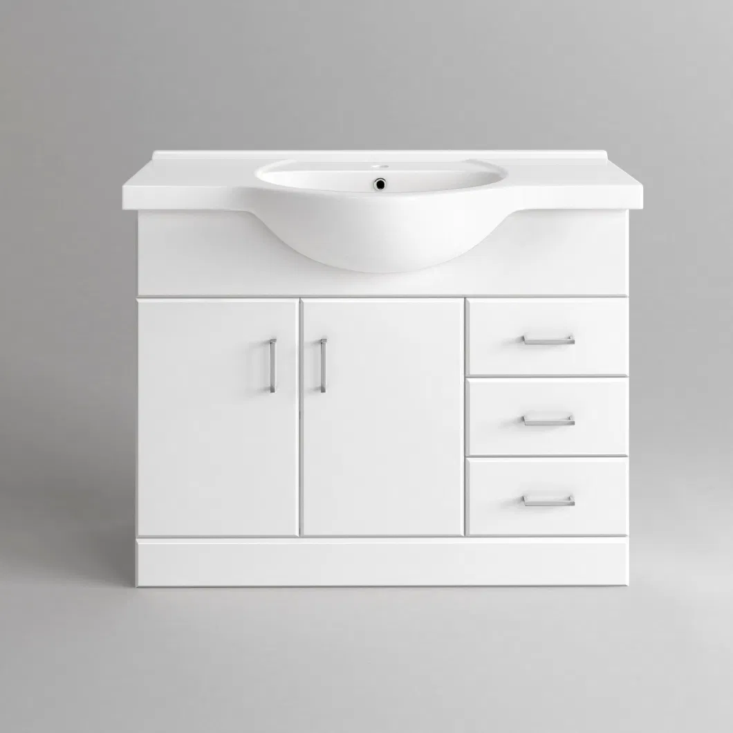 1200mm Modern Floor Mounted Ceramic Basin MDF Bathroom Furniture Vanity Cabinet