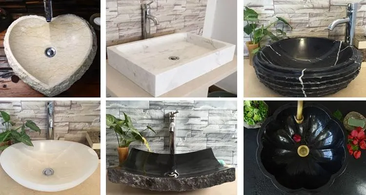 Nero Black Marquina Marble Kitchen Bathroom Pedestal Freestanding Sink