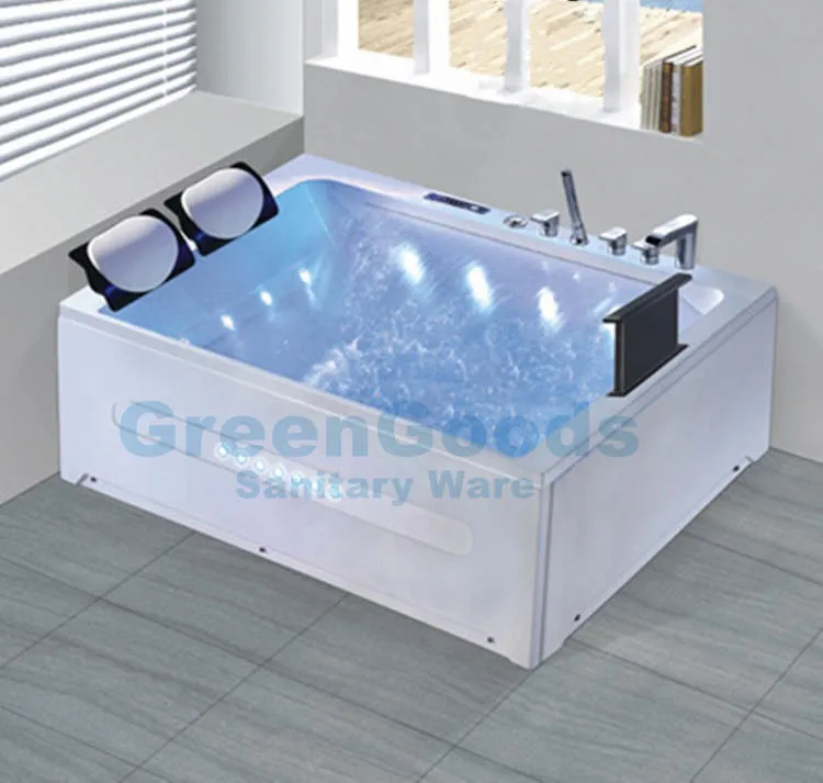 French Eco Friendly Acrylic Shower and Soaking Tub Two Person Massage Bathtubs with TV