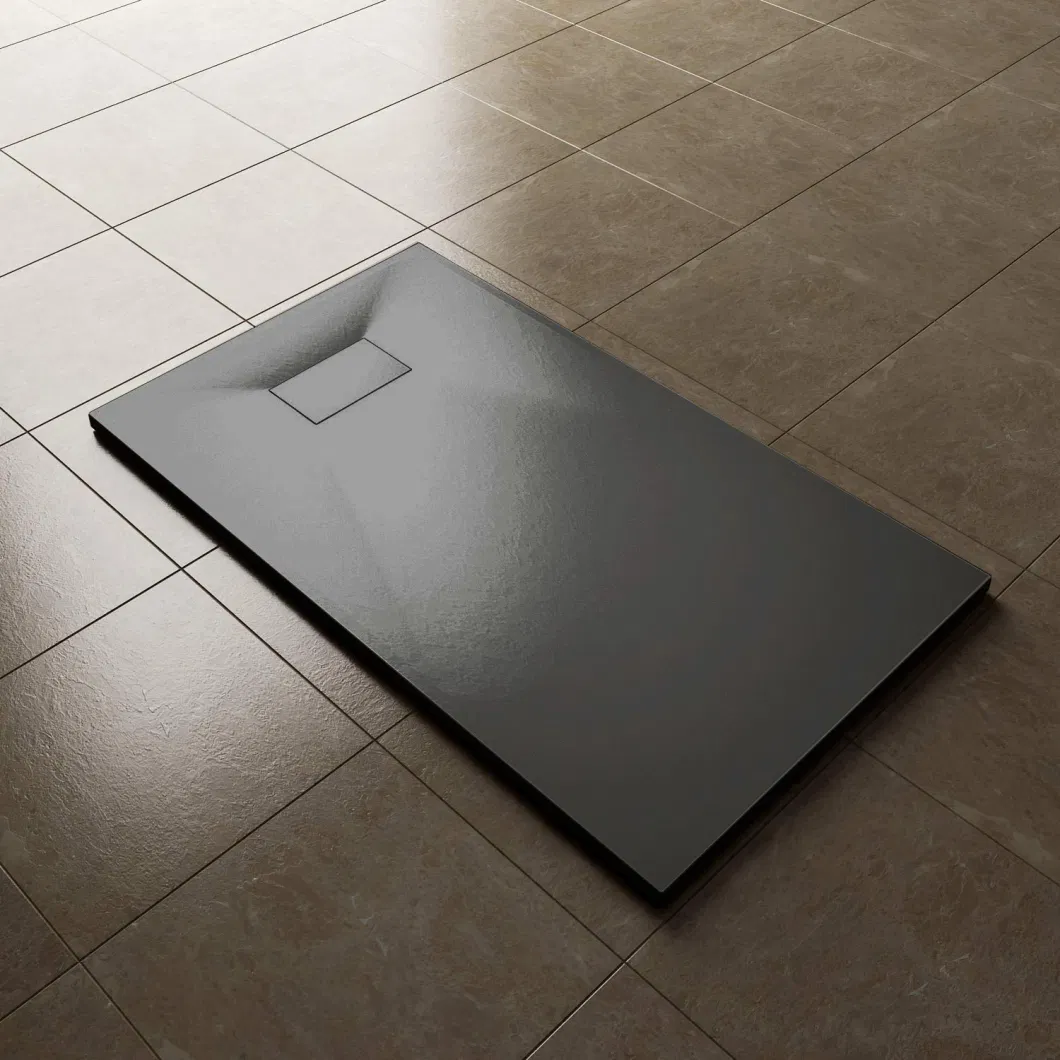 Rectangular Gray SMC Bathroom Shower Tray with Stone Surface Finish