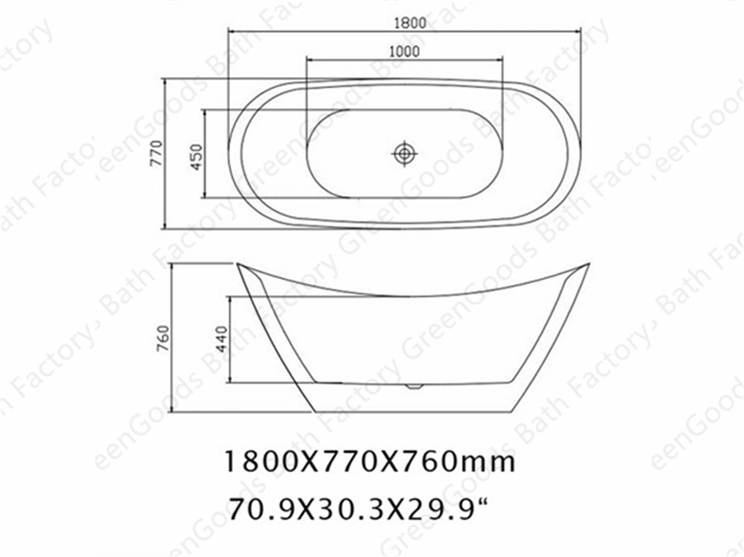 CE Indoor 2 Person Deep Soaking Double Ended 1500 Freestanding Bath Tub