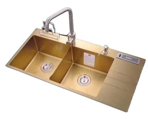 100X48cm Corner Kitchen Sinks Composite Farmhouse Gold Kitchen Sink