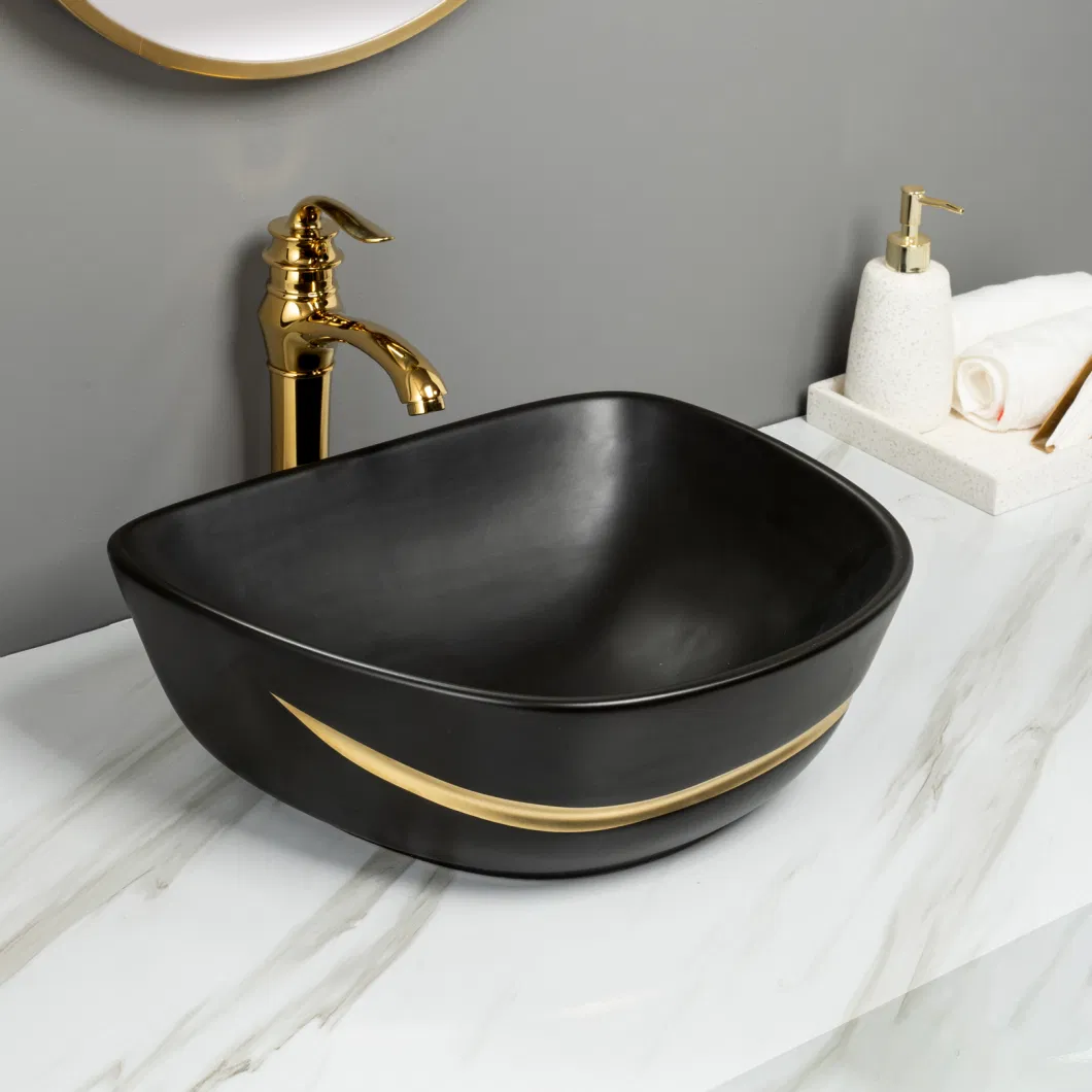 Wc Bathroom The Latest Design Ceramic Multi-Color Art Wash Basin Marble