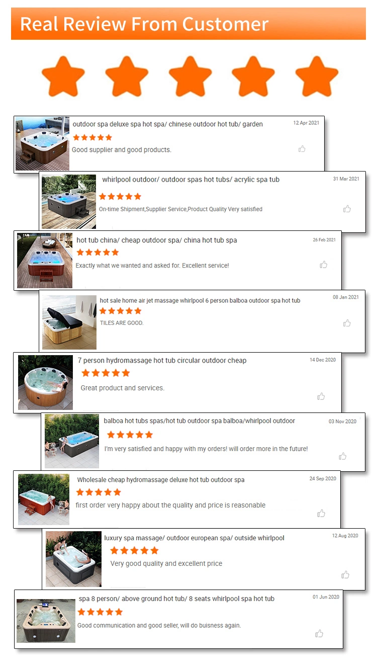 7 People Freestanding Custom Apron Hydrotherapy Jet Whirlpool Outdoor Acrylic SPA Tub Outdoor Spas Hot Tubs