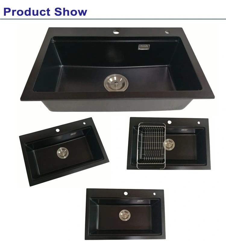 Modern Single Bowl Washing Basin Quartz Stone Kitchen Sink Handmade