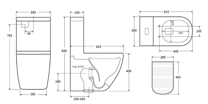 Easy Clean Water Closet Wc Siphon Flush Toilets