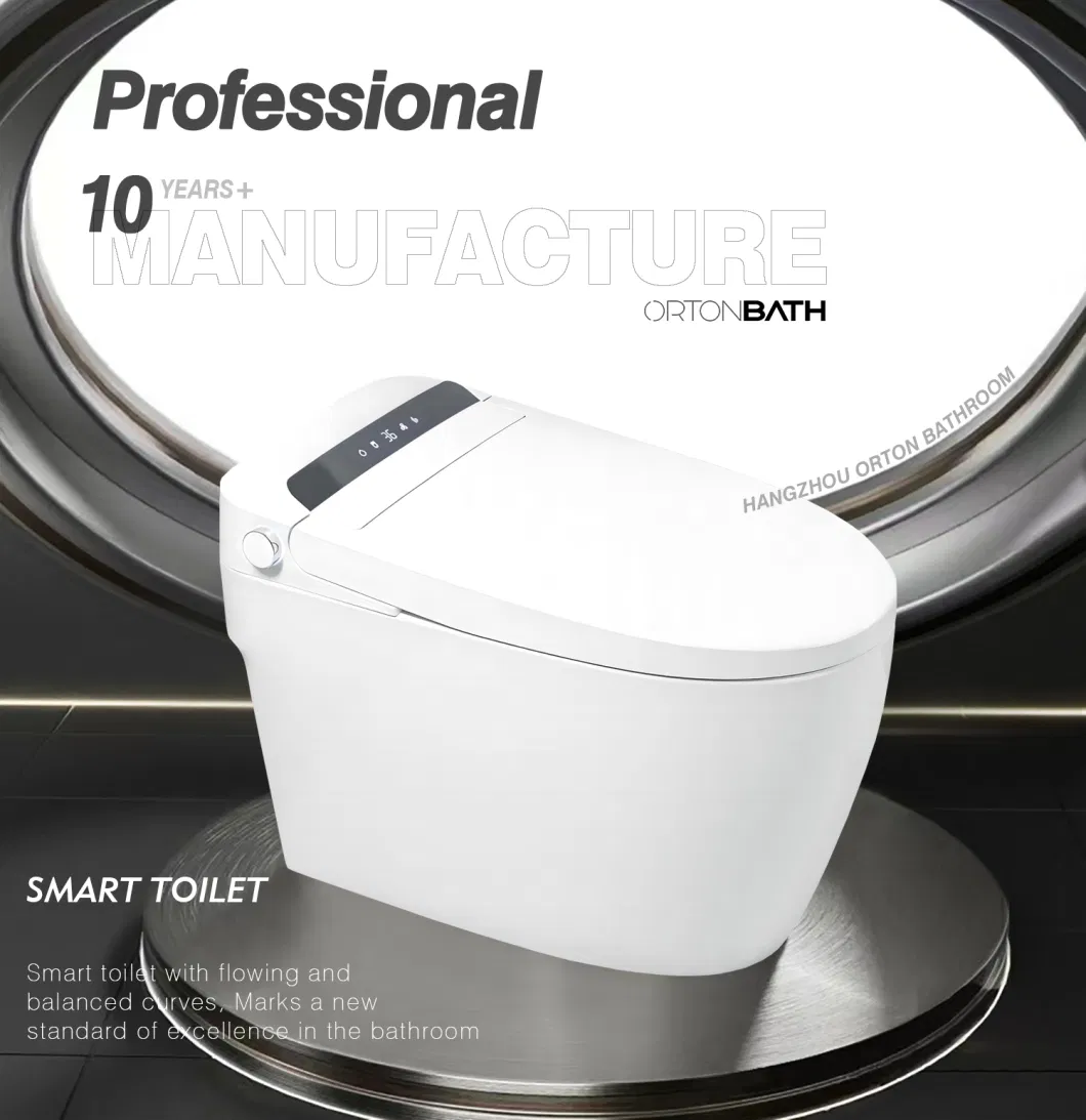 Ortonbaths Modern Toilet Bidet Combo with Bidet P Trap Auto Flush Remote Control Intelligent Warm Seat Smart Toilet