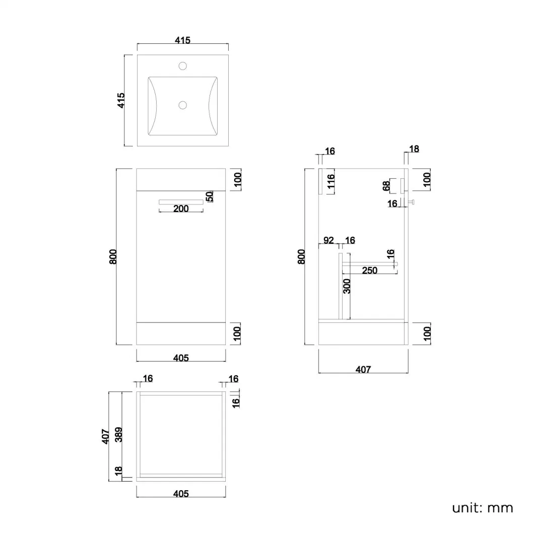 Vanities Home Free Standing MDF White Melamine Bathroom Furniture Door Cabinet