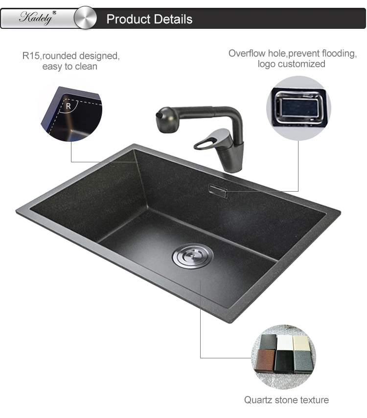 Low Price Top Mount Grey Double Bowl Rectangular Composite Granite Quartz Sinks Kitchen Sinks