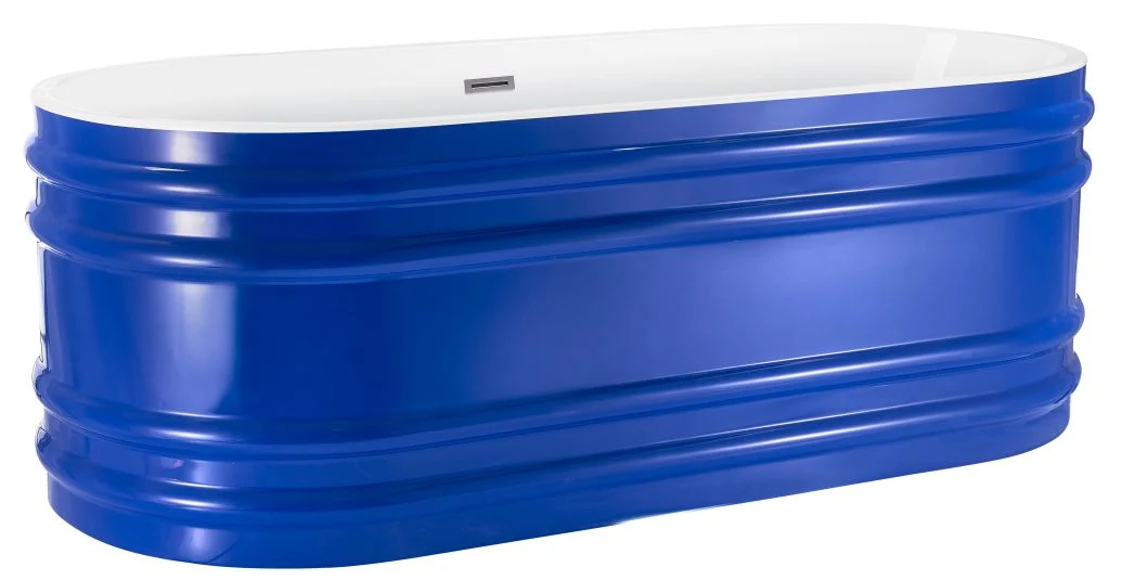 2020 Jacuzzi Royal Blue Color Modern Style Freestanding Indoor Bathroom Oval Acrylic Bathtub