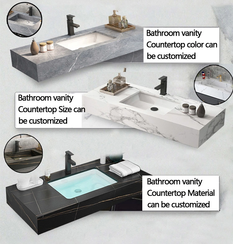 Hotel Wash Basin Marble Bathroom Vanity Stone Cabinets with Mirror